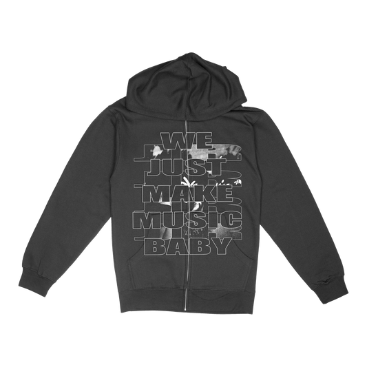 Music Baby Zip Hoodie Black