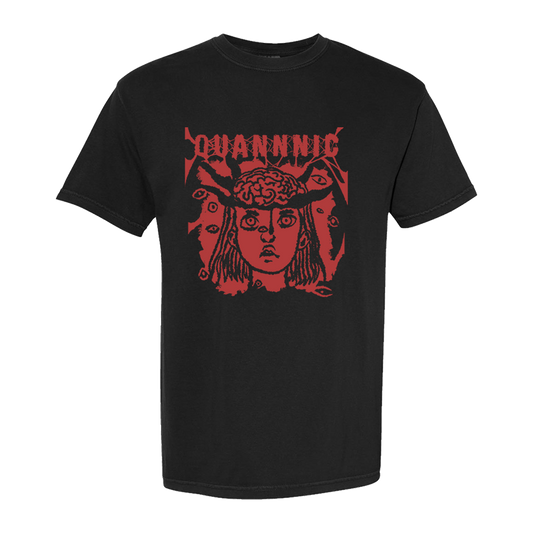 Brain Black Tee - Red Print